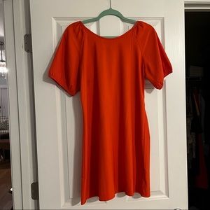 EUC Size Large Orange Dress with Bow Detail on Back (fits like a size 8)